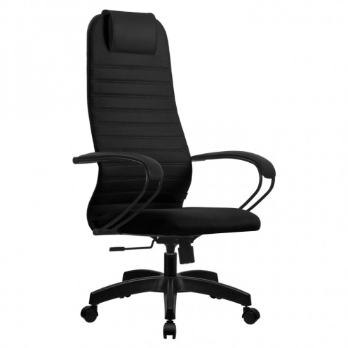 Кресло офисное Metta SU-B-10 ткань/сетка, черное, пластик фото 3